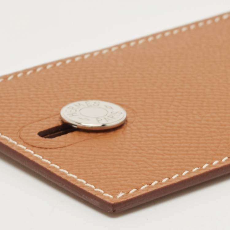 مملوكة مسبقًا Hermes Gold Epsom Lather Diablo Card Holder
