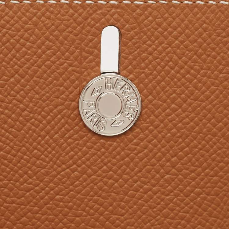 مملوكة مسبقًا Hermes Gold Epsom Lather Diablo Card Holder