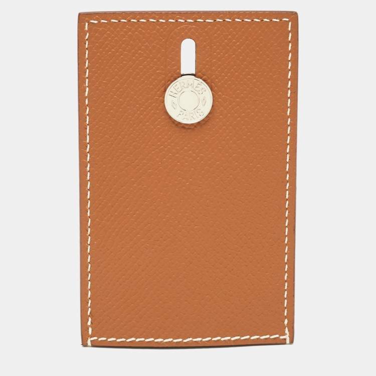 مملوكة مسبقًا Hermes Gold Epsom Lather Diablo Card Holder
