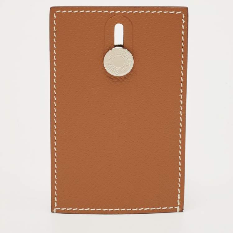 مملوكة مسبقًا Hermes Gold Epsom Lather Diablo Card Holder