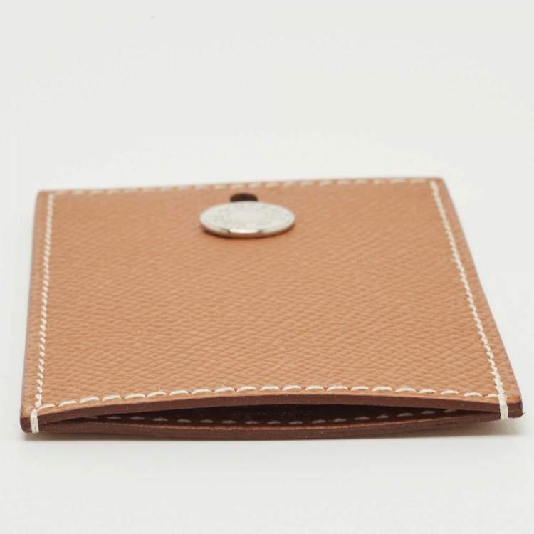 مملوكة مسبقًا Hermes Gold Epsom Lather Diablo Card Holder
