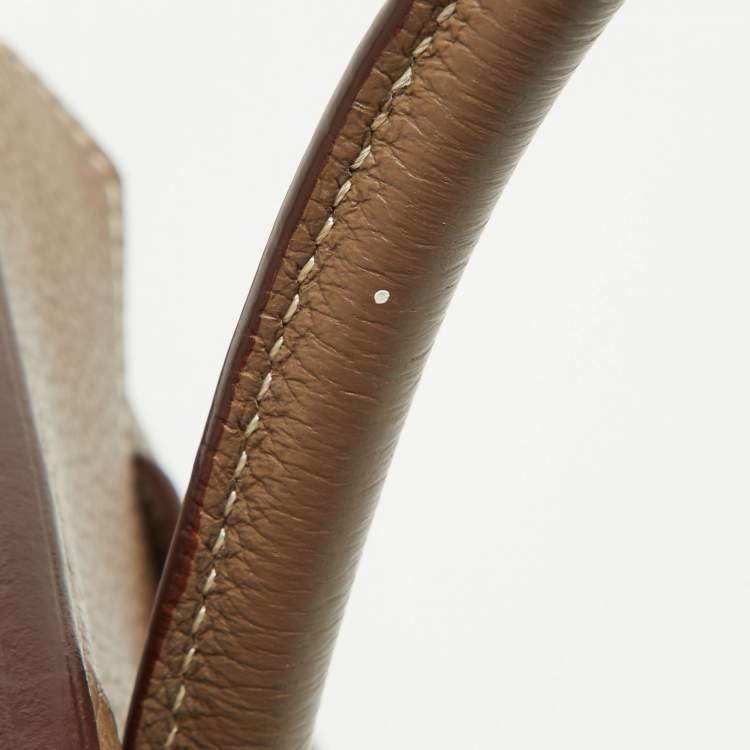 Pre Owned Hermes Etoupe Togo Leather Palladium Finish Birkin 30 Bag