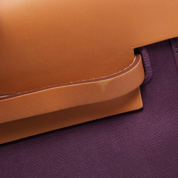 Pre Owned Hermès Fauve/Cassis/Tosca Canvas and Leather Herbag Zip 39 Bag