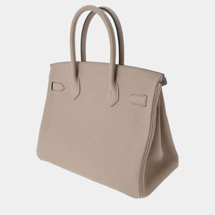 Hermes Birkin Handbag Grey Togo with Gold Hardware 30 Gray