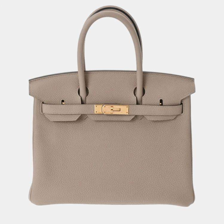 HERMES ETOUOPE GRAY GREY TOGO BIRKIN 30 KELLY BAG HANDBAG TOTE