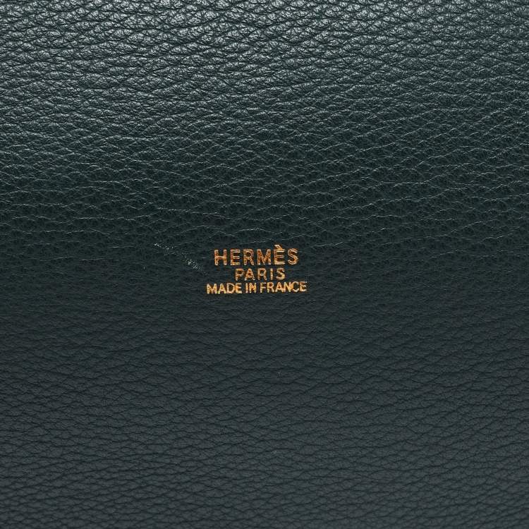 Pre Owned Hermes Vert Fonce Togo Leather Market Bag 