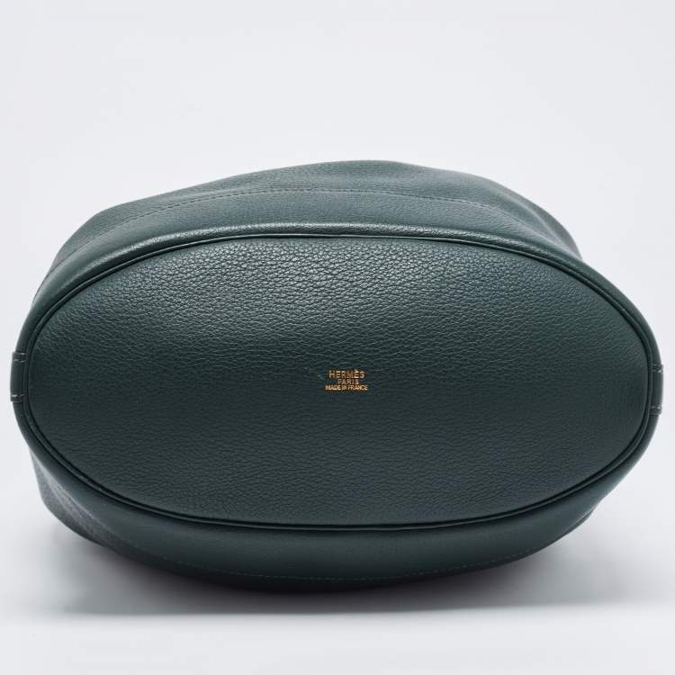 Pre Owned Hermes Vert Fonce Togo Leather Market Bag 