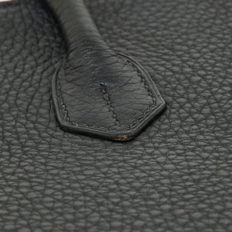 مملوكة مسبقًا Hermes Black Taurillon Clemence Leather Gold Finish Birkin 35 Bag