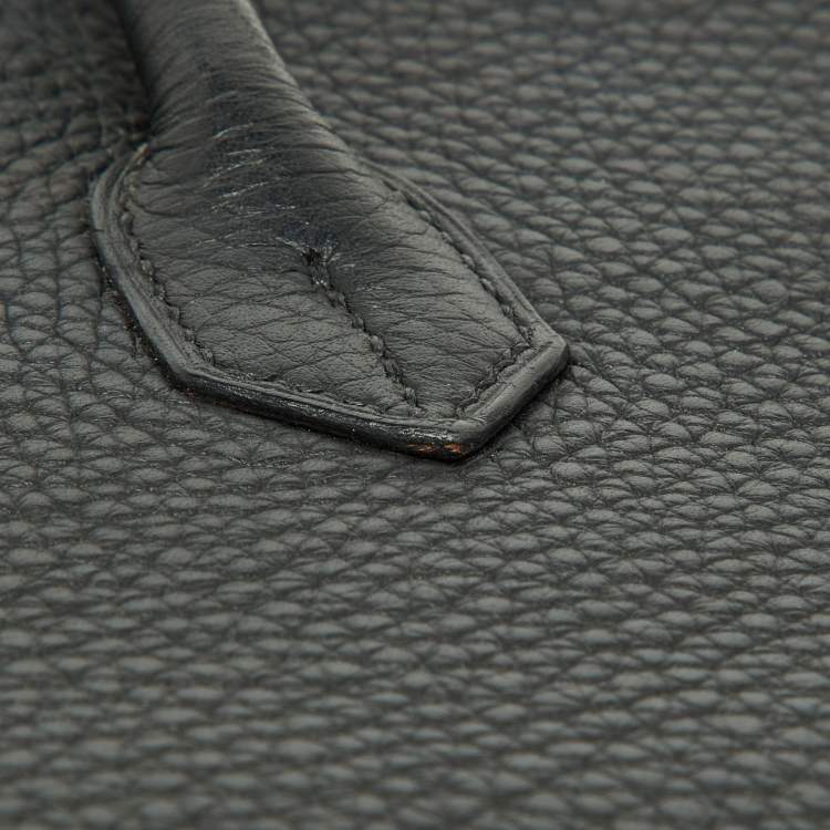 مملوكة مسبقًا Hermes Black Taurillon Clemence Leather Gold Finish Birkin 35 Bag