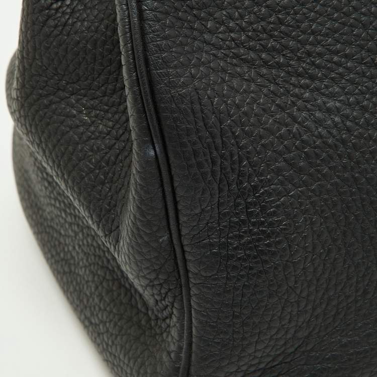 مملوكة مسبقًا Hermes Black Taurillon Clemence Leather Gold Finish Birkin 35 Bag