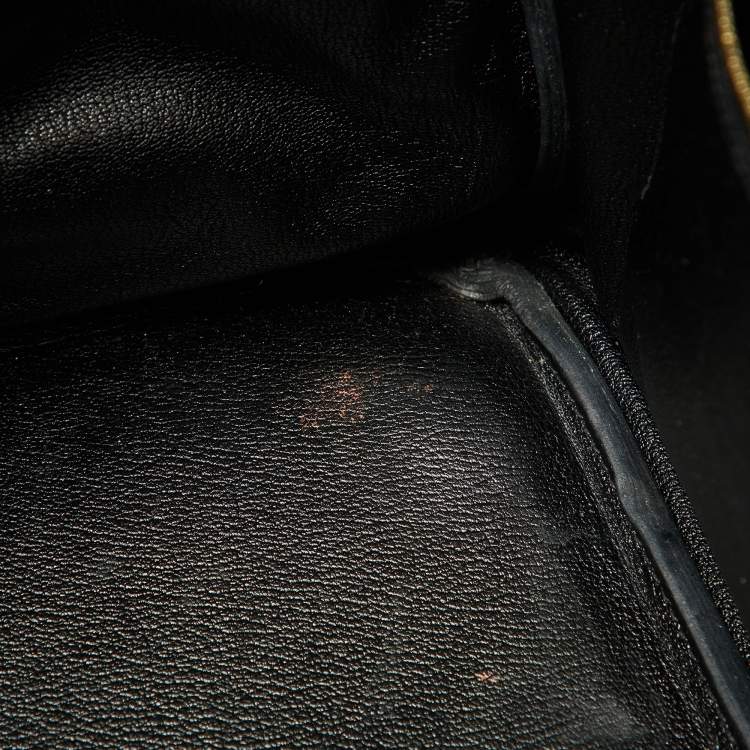 مملوكة مسبقًا Hermes Black Taurillon Clemence Leather Gold Finish Birkin 35 Bag