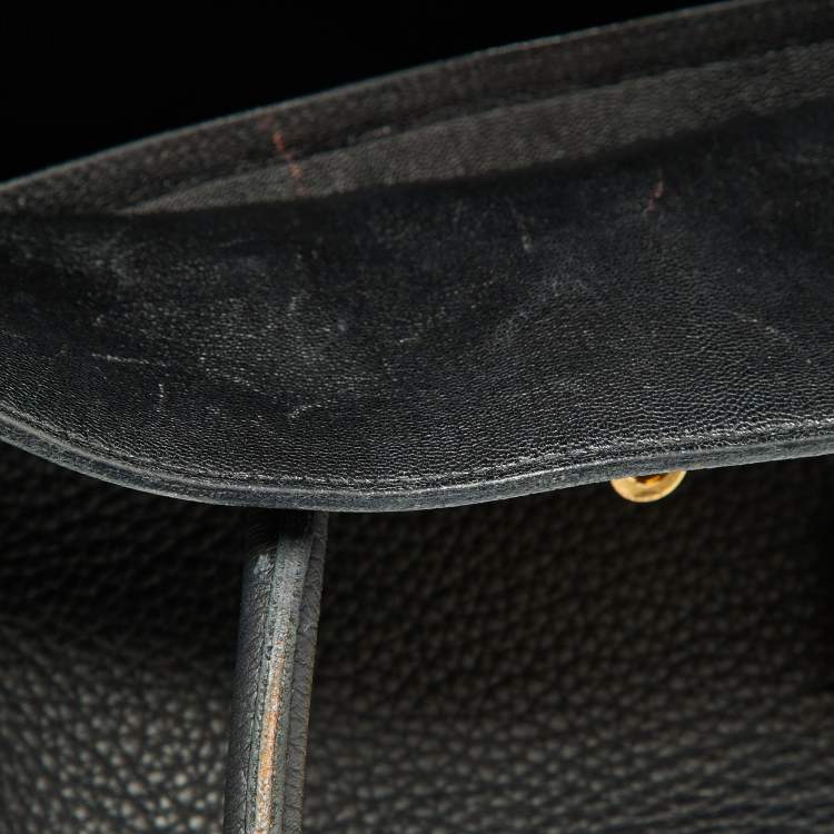 مملوكة مسبقًا Hermes Black Taurillon Clemence Leather Gold Finish Birkin 35 Bag