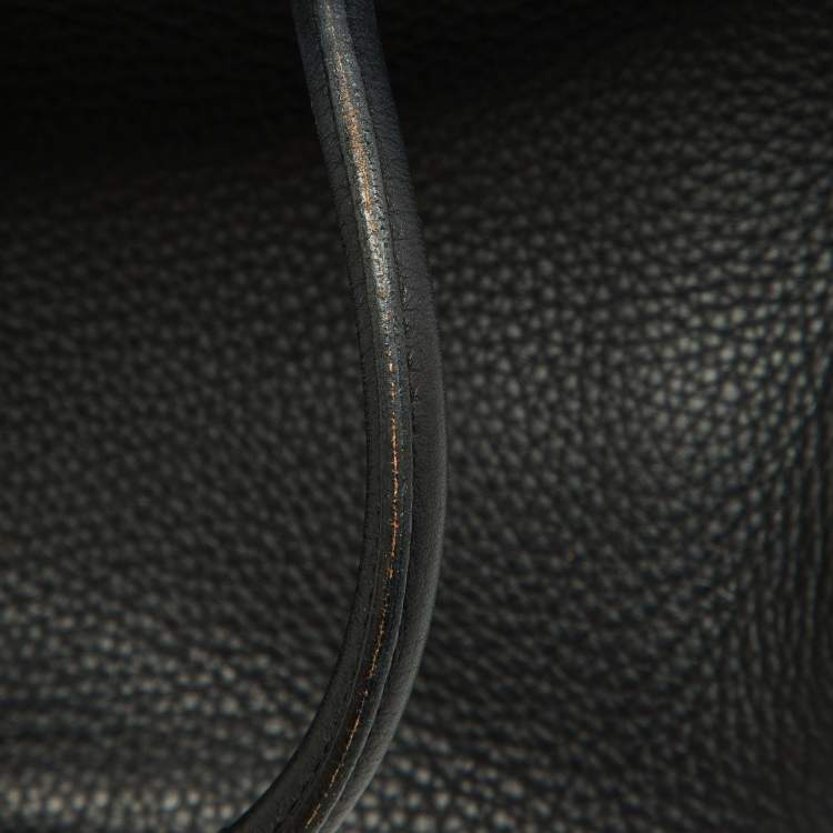 مملوكة مسبقًا Hermes Black Taurillon Clemence Leather Gold Finish Birkin 35 Bag