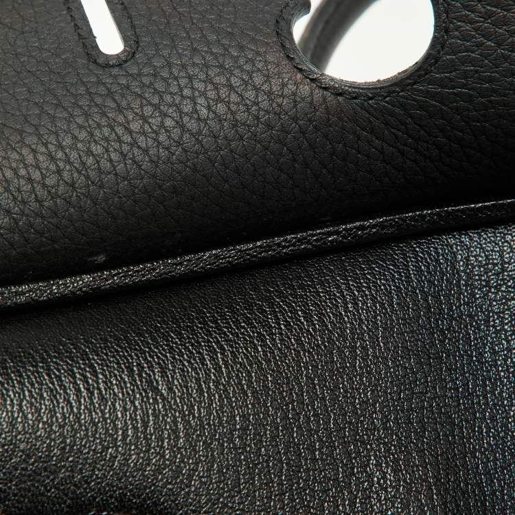 مملوكة مسبقًا Hermes Black Taurillon Clemence Leather Gold Finish Birkin 35 Bag