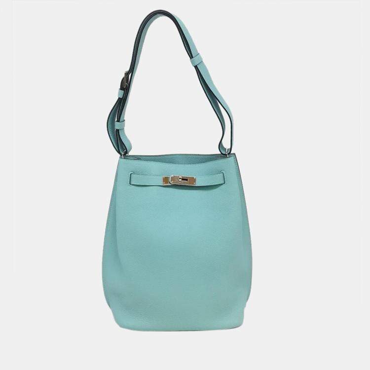 Hermes Blue Leather Small So Kelly 22