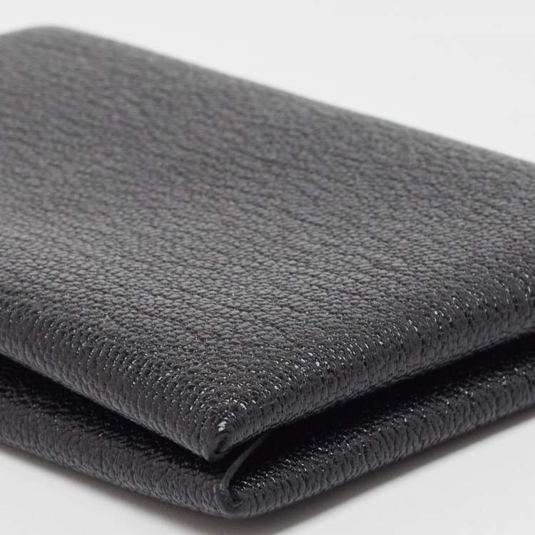 Pre Owned Hermès  Noir Chevre Leather Calvi Card Holder