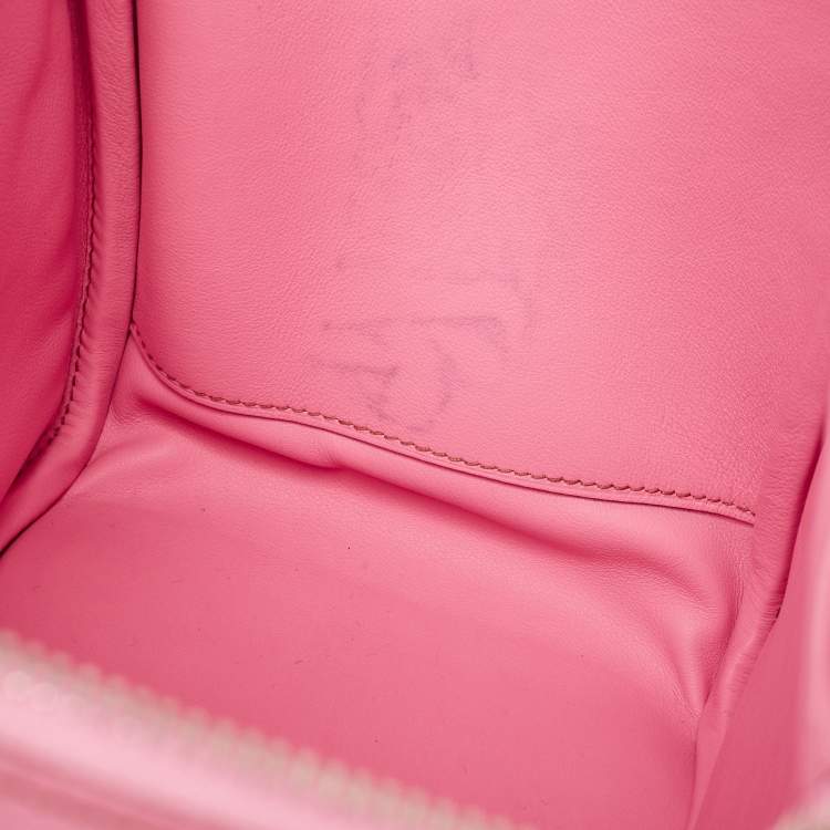 Pre Owned Hermes Rose Confetti Swift Leather Palladium Finish Lindy 30 Bag