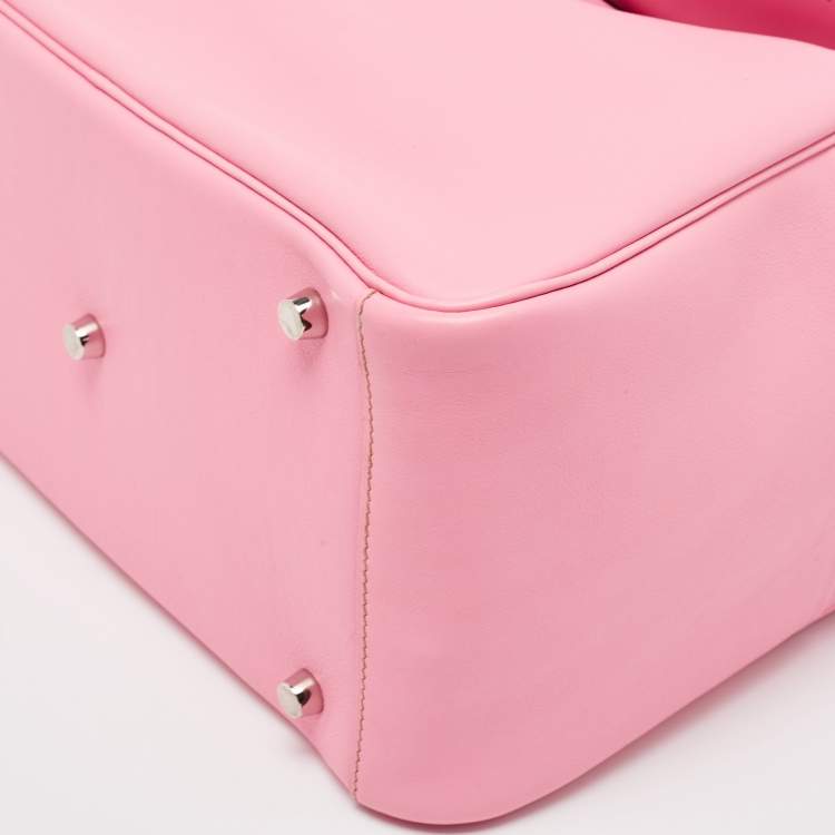 Pre Owned Hermes Rose Confetti Swift Leather Palladium Finish Lindy 30 Bag