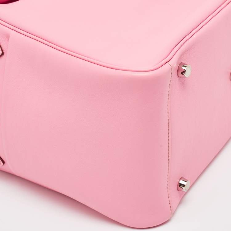 Pre Owned Hermes Rose Confetti Swift Leather Palladium Finish Lindy 30 Bag