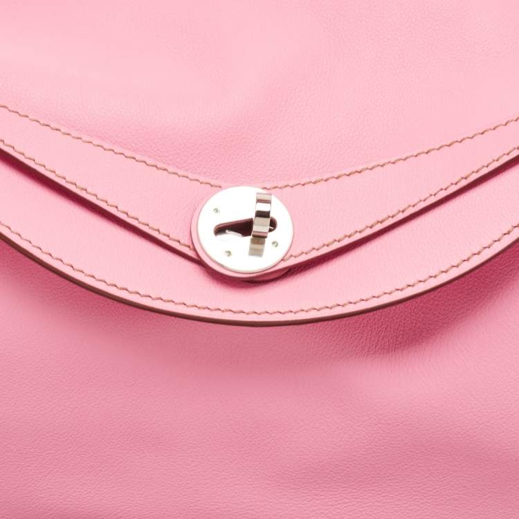 Pre Owned Hermes Rose Confetti Swift Leather Palladium Finish Lindy 30 Bag