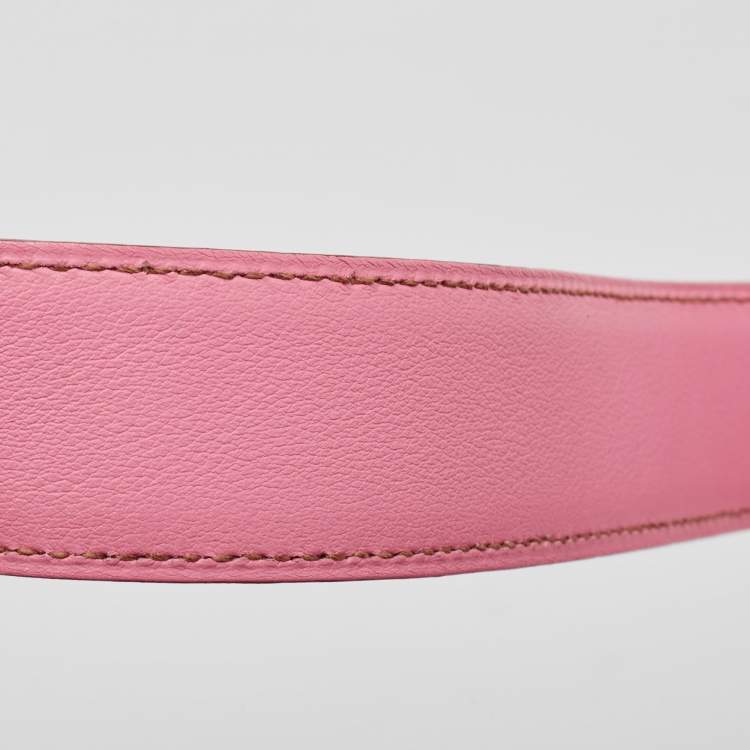 Pre Owned Hermes Rose Confetti Swift Leather Palladium Finish Lindy 30 Bag
