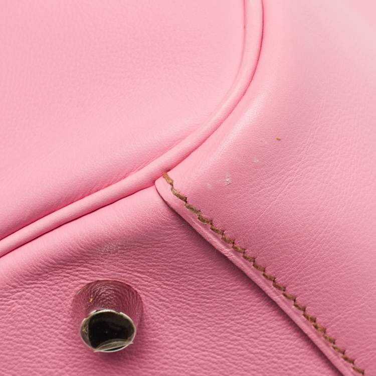 Pre Owned Hermes Rose Confetti Swift Leather Palladium Finish Lindy 30 Bag