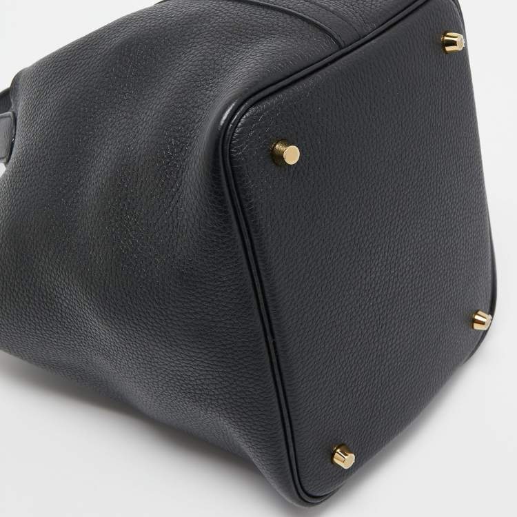Pre Owned Hermes Black Taurillon Clemence Leather Picotin Lock 22 Bag