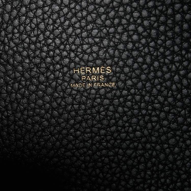 Pre Owned Hermes Black Taurillon Clemence Leather Picotin Lock 22 Bag