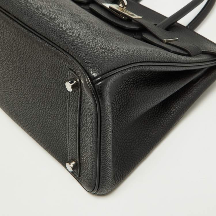 Pre Owned Hermes Black Togo Leather Palladium Finish Birkin 30 Bag