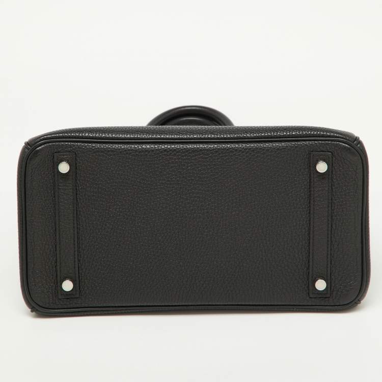 Pre Owned Hermes Black Togo Leather Palladium Finish Birkin 30 Bag