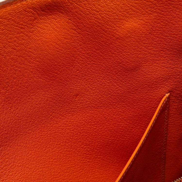 Pre Owned Hermes Orange Togo Leather Gold Hardware HAC Birkin 32 Bag