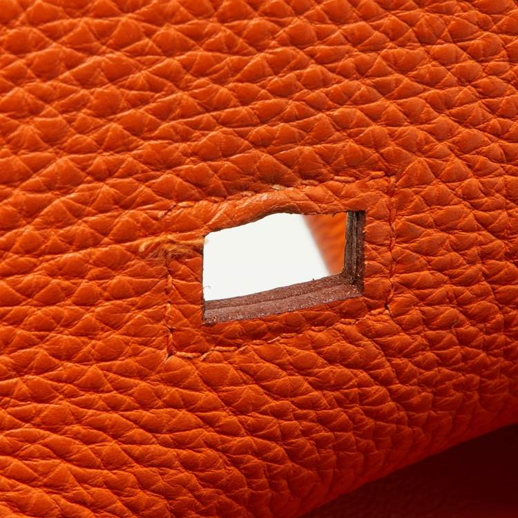 Pre Owned Hermes Orange Togo Leather Gold Hardware HAC Birkin 32 Bag