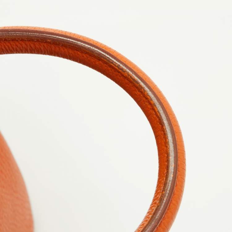 Pre Owned Hermes Orange Togo Leather Gold Hardware HAC Birkin 32 Bag