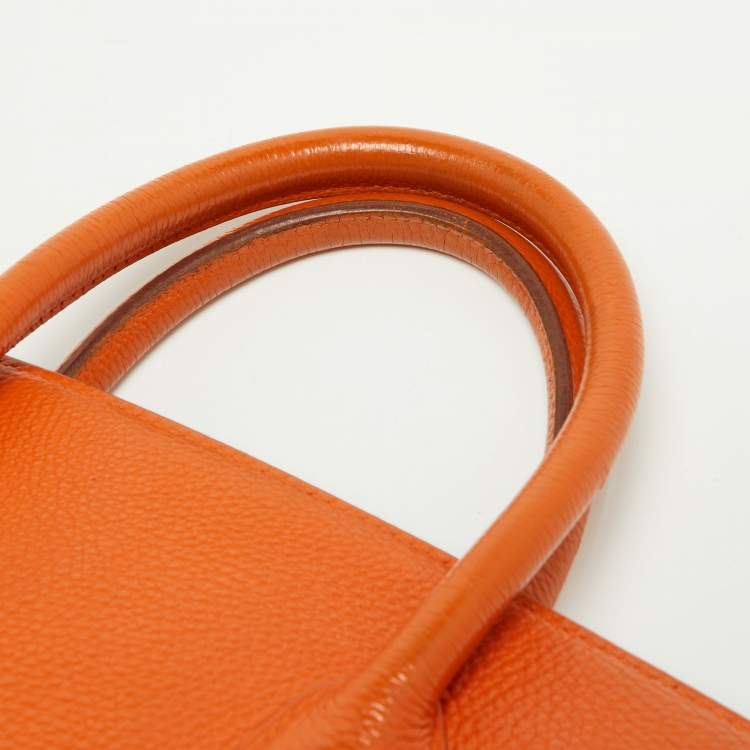 Pre Owned Hermes Orange Togo Leather Gold Hardware HAC Birkin 32 Bag