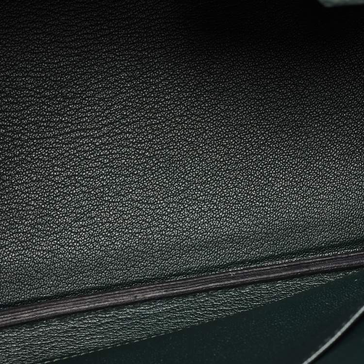 Pre Owned Hermes Vert Rousseau Leather Gold Finish Birkin 25 Bag