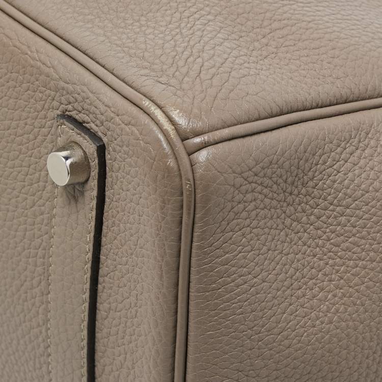 Pre Owned Hermes Gris Asphalt/Rose Extreme Togo Leather Palladium Finish Birkin 35 Bag 