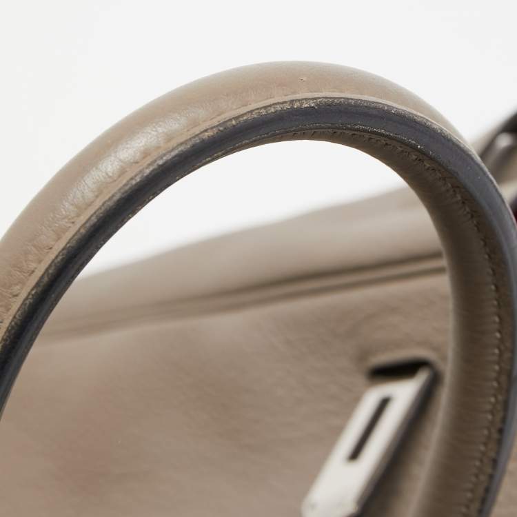 Pre Owned Hermes Gris Asphalt/Rose Extreme Togo Leather Palladium Finish Birkin 35 Bag 