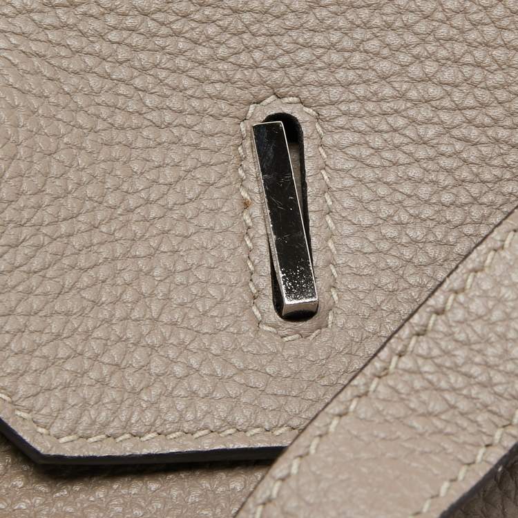 Pre Owned Hermes Gris Asphalt/Rose Extreme Togo Leather Palladium Finish Birkin 35 Bag 