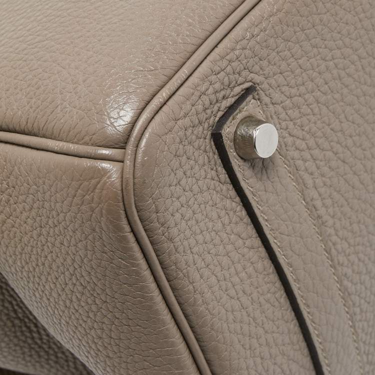 Pre Owned Hermes Gris Asphalt/Rose Extreme Togo Leather Palladium Finish Birkin 35 Bag 