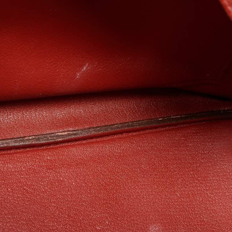 Pre Owned Hermes Vermillon Togo Leather Palladium Finish Birkin 35 Bag