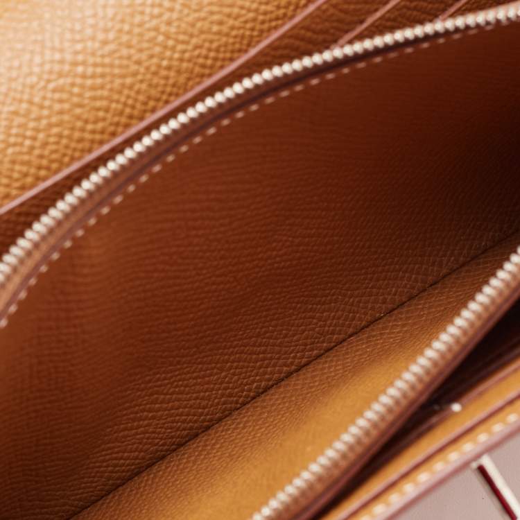Pre Owned Hermes Gold Epsom Leather Kelly Classic Wallet
