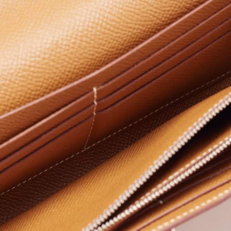 Pre Owned Hermes Gold Epsom Leather Kelly Classic Wallet