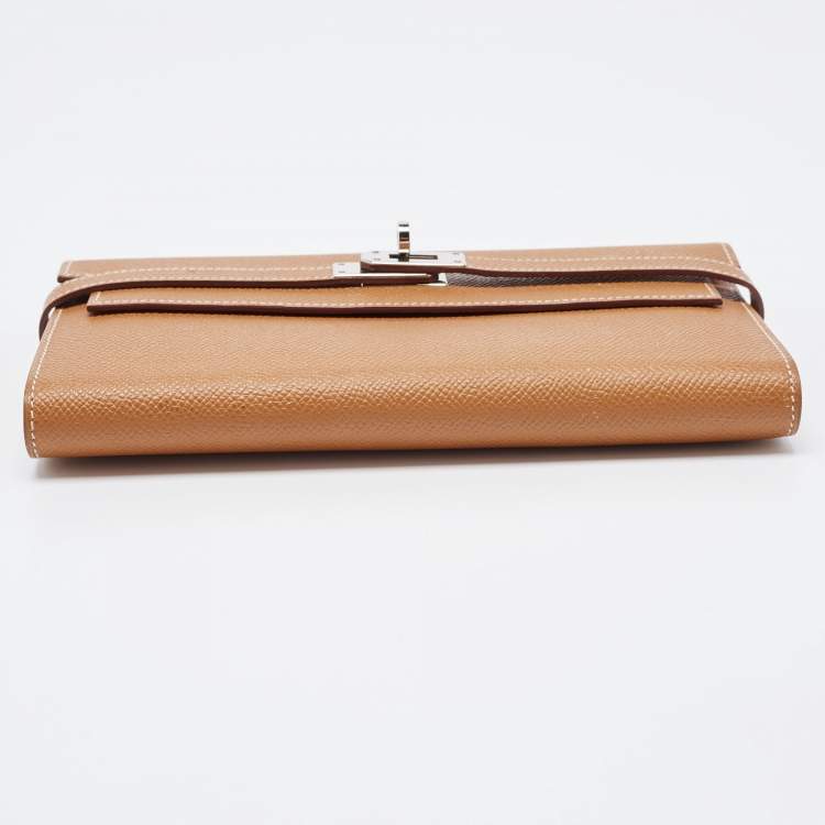 Pre Owned Hermes Gold Epsom Leather Kelly Classic Wallet
