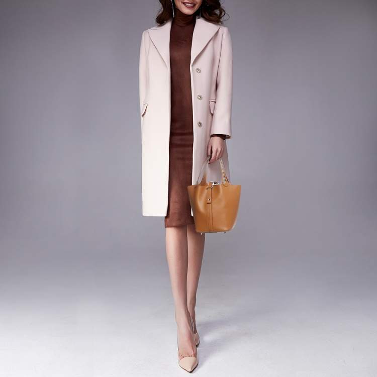 Pre Owned Hermes Gold/Bleu Du Nord/Rouge H Epsom Leather Picotin Lock Tressage PM Bag