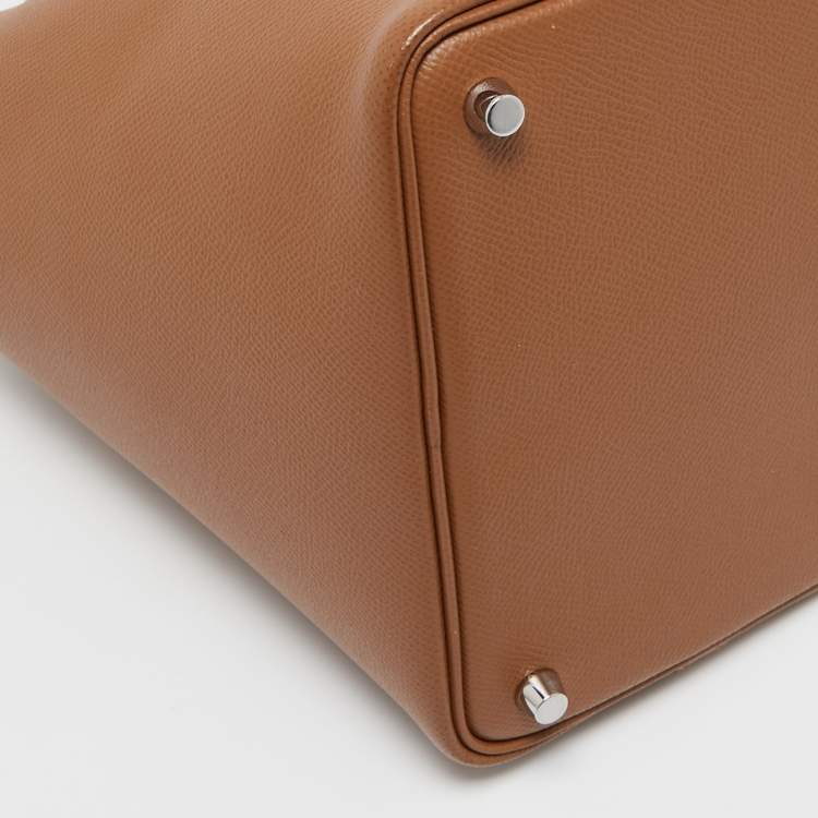 Pre Owned Hermes Gold/Bleu Du Nord/Rouge H Epsom Leather Picotin Lock Tressage PM Bag