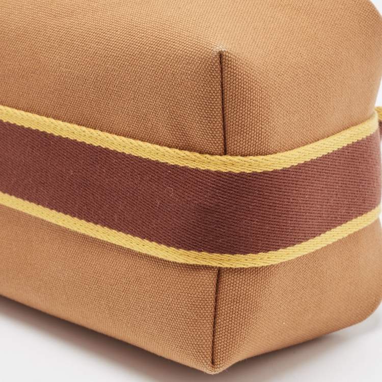 Pre Owned Hermès Ocre Canvas Small Bride-a-Brac Case