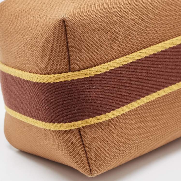 Pre Owned Hermès Ocre Canvas Small Bride-a-Brac Case