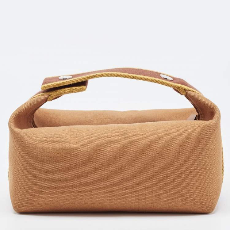 Pre Owned Hermès Ocre Canvas Small Bride-a-Brac Case
