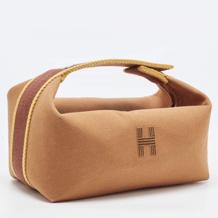 Pre Owned Hermès Ocre Canvas Small Bride-a-Brac Case