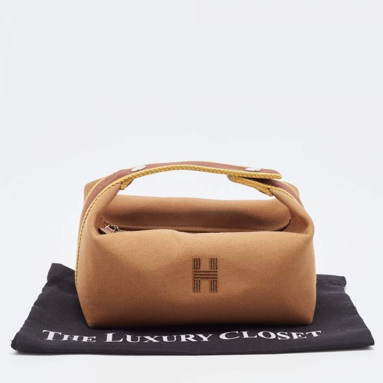 Pre Owned Hermès Ocre Canvas Small Bride-a-Brac Case